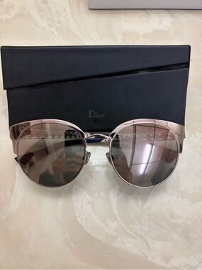 Dior Rose Gold Round Mirrored Sunglasses